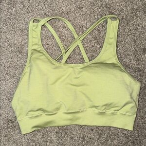 Alphalete Lime Green Cross-Back Sports Bra
